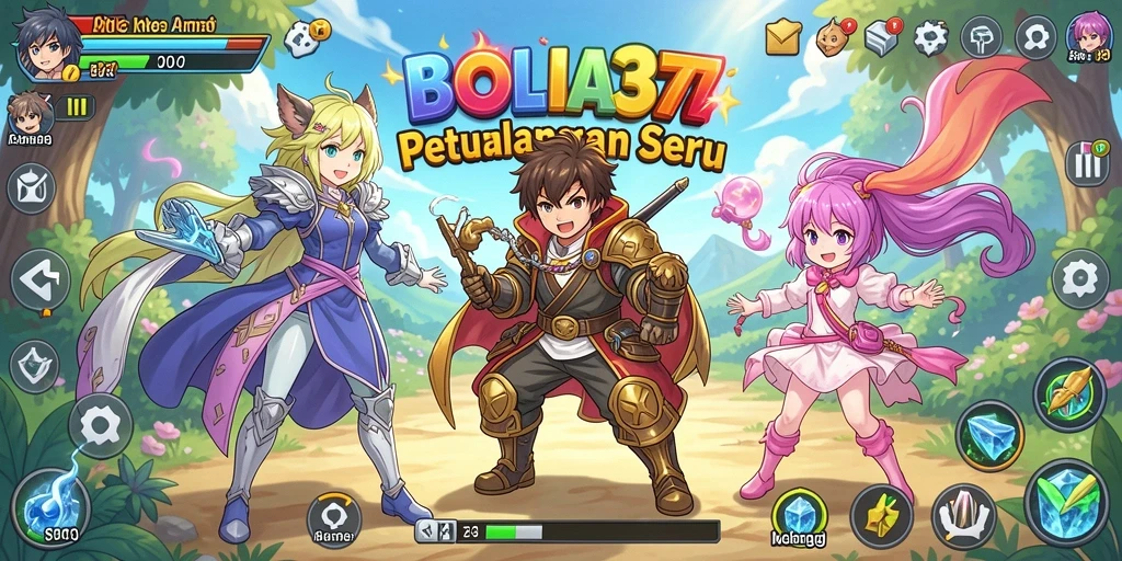Tampilan gameplay seru dalam BOLA37 dengan karakter Anime menarik.