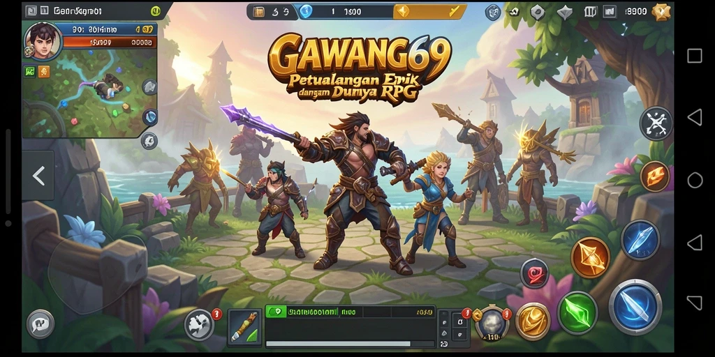 Screenshot gameplay GAWANG69 menampilkan pertarungan seru dan karakter yang unik.