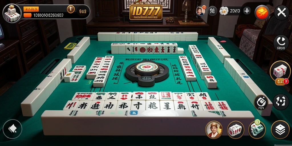 Tampilan gameplay seru dari ID777 dengan desain Mahjong yang menarik.