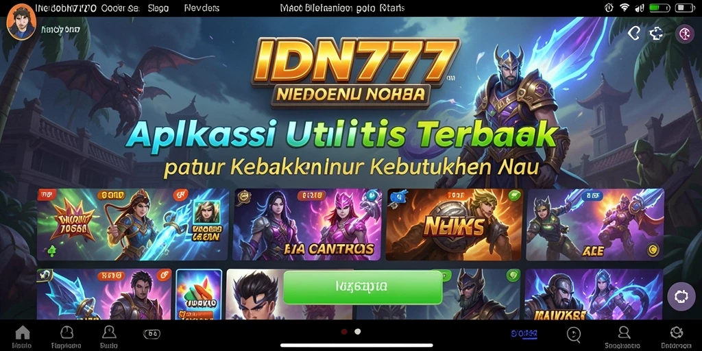 Tampilan antarmuka pengguna aplikasi IDN777 yang intuitif dan menarik.