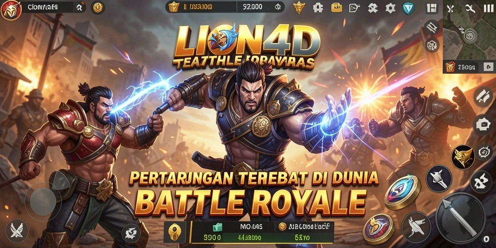 Screenshot gameplay LION4D yang menegangkan dalam pertarungan Battle Royale.