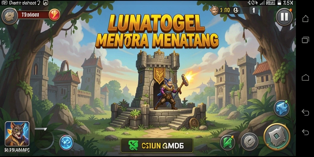 Screenshot utama LUNATOGEL menampilkan aksi seru dalam Tower Defense.