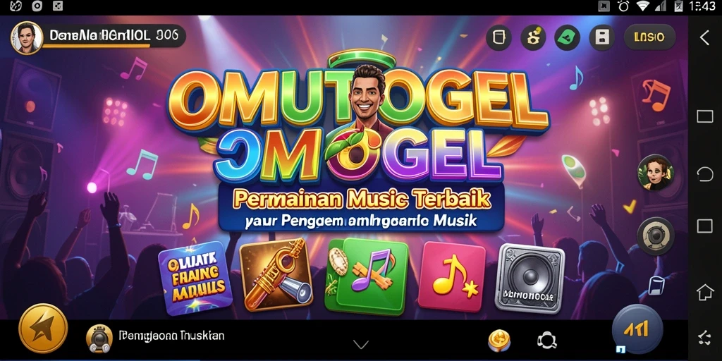Tampilan gameplay OMUTOGEL dengan pengalaman musik interaktif.