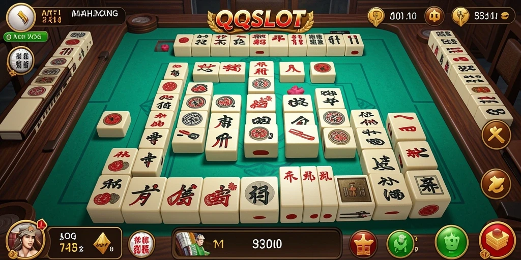 Tangkapan layar permainan QQSLOT menampilkan gameplay Mahjong yang seru.