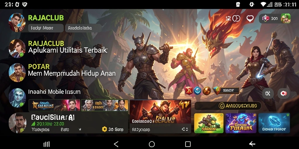Tampilan antarmuka intuitif dan modern dari RAJACLUB.