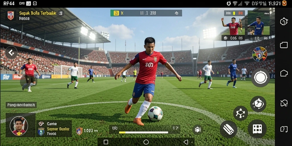 Menampilkan aksi mendebarkan di lapangan sepak bola.