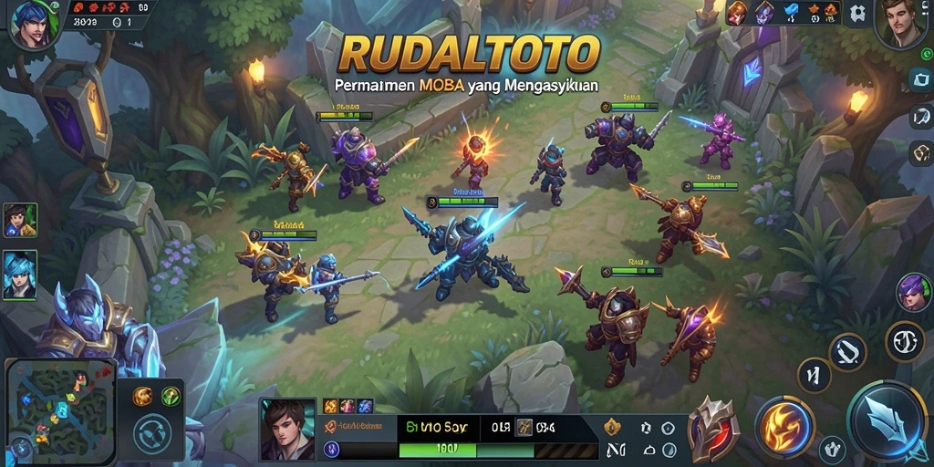 Screenshot gameplay RUDALTOTO menampilkan pertarungan seru antara tim.