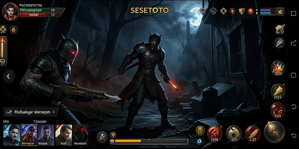 Screenshot gameplay yang menegangkan di dalam kegelapan.