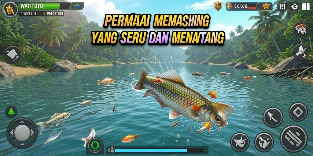 Tangkapan ikan besar di WATITOTO dengan latar belakang indah.